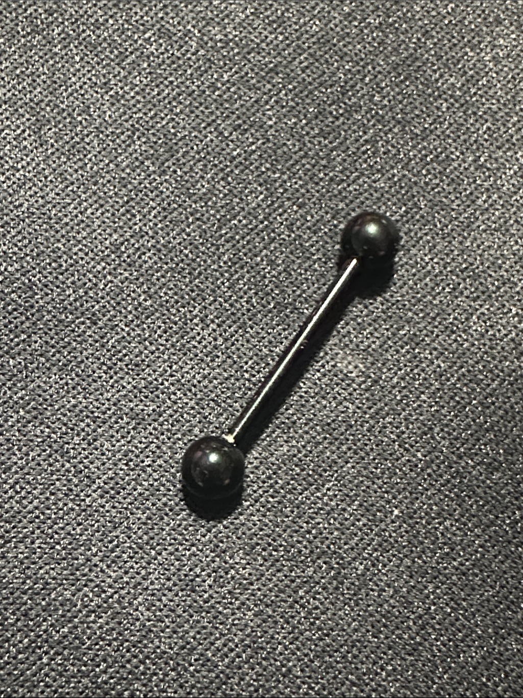 Black Straight Barbell Tongue Ring